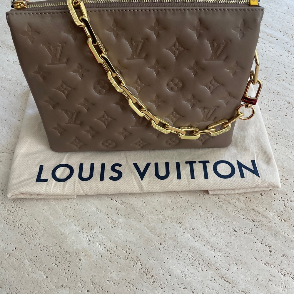Louis Vuitton Coussin PM Taupe with Gold Chain - Picture 6 of 8